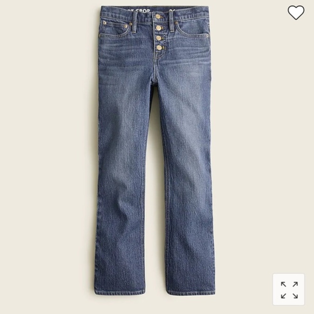 J. Crew NWT 10" demi-boot crop jean in Stone Street wash. Button fly Item BF545